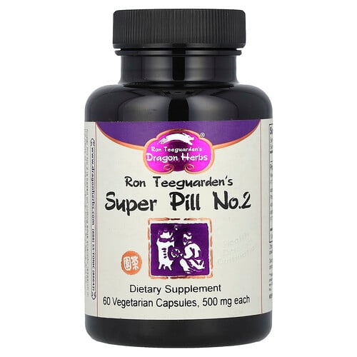 드래곤 허브 Dragon Herbs, 슈퍼 필 No. 2, 500mg, 베지 캡슐 60정 상세 이미지