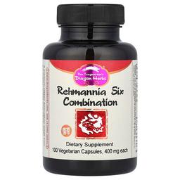 드래곤 허브 Dragon Herbs, Rehmannia Six 콤비네이션, 베지 캡슐 100정