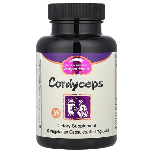 드래곤 허브 Dragon Herbs, 동충하초, 450mg, 베지 캡슐 100정 상세 이미지