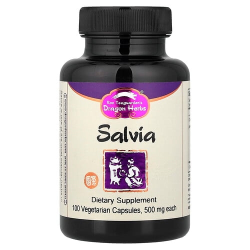 드래곤 허브 Dragon Herbs, 샐비아, 500mg, 베지 캡슐 100정 상세 이미지