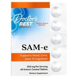 닥터스 베스트 Doctor's Best, SAM-e, 200mg, 장용 코팅 60정