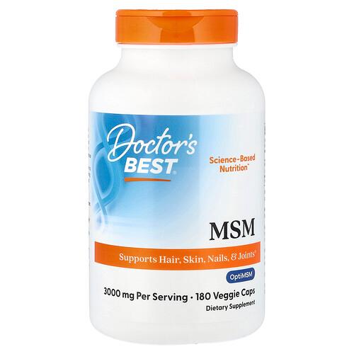 닥터스 베스트 Doctor's Best, MSM, 베지 캡슐 180정(캡슐 1정당 1,000mg) 상품 이미지