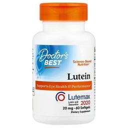 닥터스 베스트 Doctor's Best, 루테인, Lutemax 2020, 소프트젤 60정