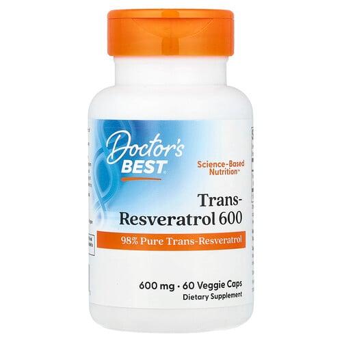 닥터스 베스트 Doctor's Best, 고효능 트랜스 레스베라트롤 600, 600mg, 베지 캡슐 60정 상품 이미지