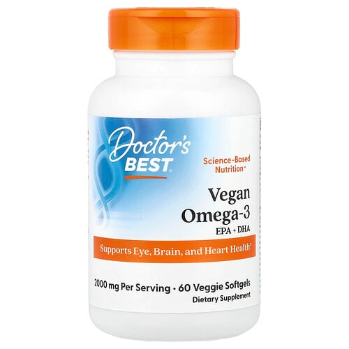 닥터스 베스트 Doctor's Best, 비건 오메가3, EPA+DHA, 베지 소프트젤 60정(소프트젤 1정당 1,000mg) 상세 이미지