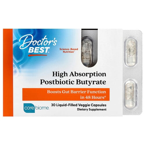 닥터스 베스트 Doctor's Best, 고흡수 포스트바이오틱 부티레이트, 베지 캡슐 30정(캡슐당 300mg) 상세 이미지