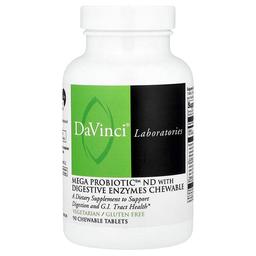 다빈치 래보래토리즈 DaVinci Laboratories, Mega Probiotic™ ND 및 소화 효소 함유 츄어블, 츄어블정 90정