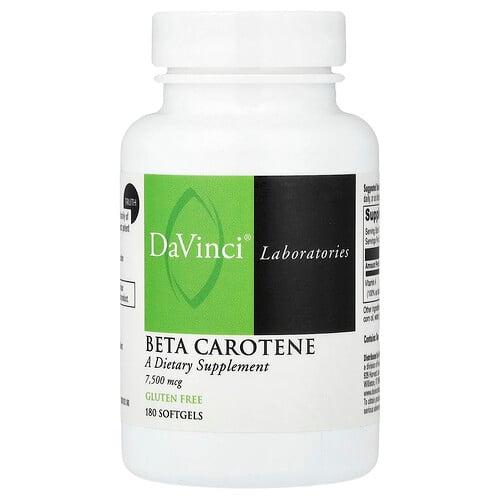 다빈치 래보래토리즈 DaVinci Laboratories, 베타카로틴, 7,500mcg, 소프트젤 180정 상품 이미지