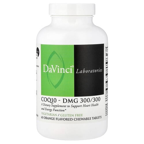 다빈치 래보래토리즈 DaVinci Laboratories, CoQ10-DMG 300/300, 오렌지 맛, 츄어블 60정 상세 이미지