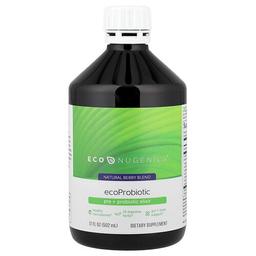 에코누제닉스 Econugenics, EcoProbiotic, 유기농 프리바이오틱 + 프로바이오틱 일릭서, 천연 베리 맛, 500ml(17fl oz)