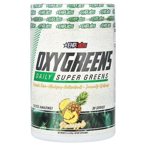 EHP랩스 EHPlabs, OxyGreens, 데일리 슈퍼 그린, 파인애플, 246g(8.7oz) 상품 이미지