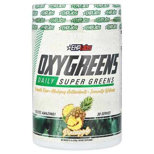 EHP랩스 EHPlabs, OxyGreens, 데일리 슈퍼 그린, 파인애플, 246g(8.7oz) 상세 이미지