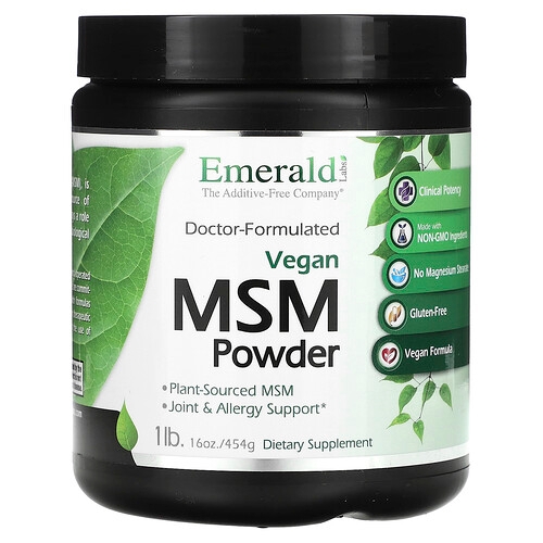 에메랄드 래보래토리즈 Emerald Laboratories, 비건 MSM 분말, 454g(1lb) 상세 이미지