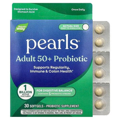 네이쳐스 웨이 Nature's Way, Pearls®, 50세 이상 성인용 프로바이오틱, 10억CFU, 소프트젤 30정 상품 이미지