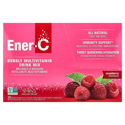 이너 C Ener-C, 톡 쏘는 종합비타민 드링크 믹스, 라즈베리, 30팩, 각 9.28g(0.3oz) 상품 이미지