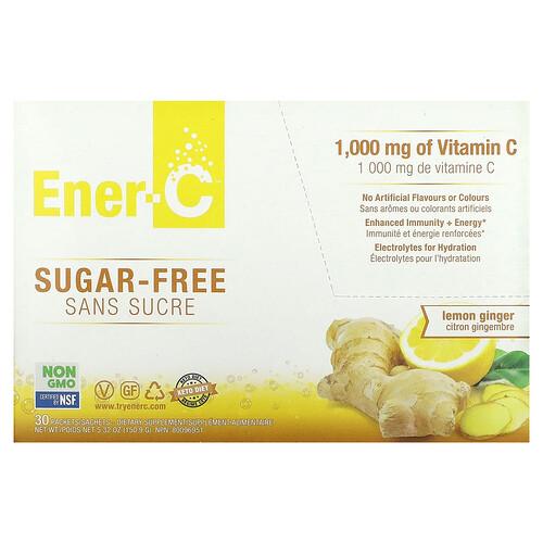 이너 C Ener-C, 비타민C 드링크 믹스, 무설탕, 레몬 생강, 1,000mg, 30팩 상품 이미지