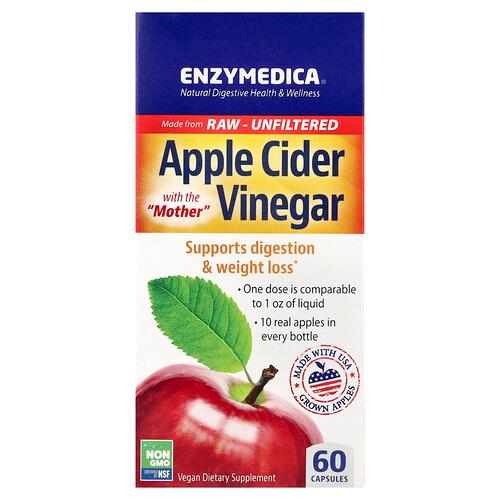 엔자이메디카 Enzymedica, 초모 함유 사과 식초, 베지 캡슐 60정(캡슐 1정당 355mg) 상품 이미지
