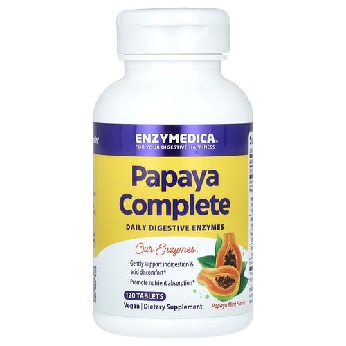 엔자이메디카 Enzymedica, Papaya Complete, 파파야 민트, 120정 상세 이미지