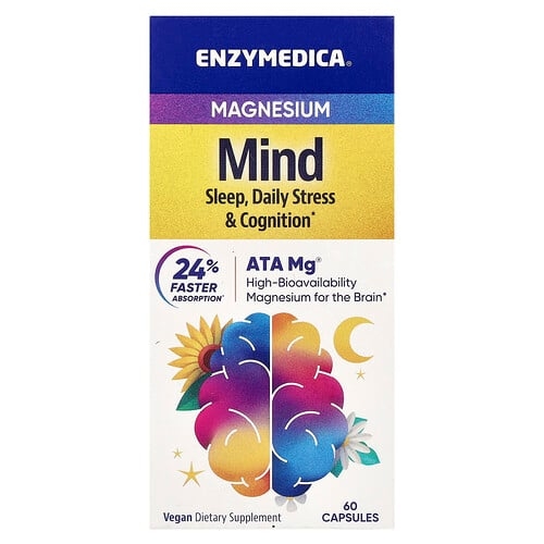 엔자이메디카 Enzymedica, 마그네슘 마인드, 캡슐 60정(캡슐 1정당 350mg) 상세 이미지