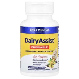 엔자이메디카 Enzymedica, DairyAssist® 츄어블, 바닐라 맛, 츄어블 60정