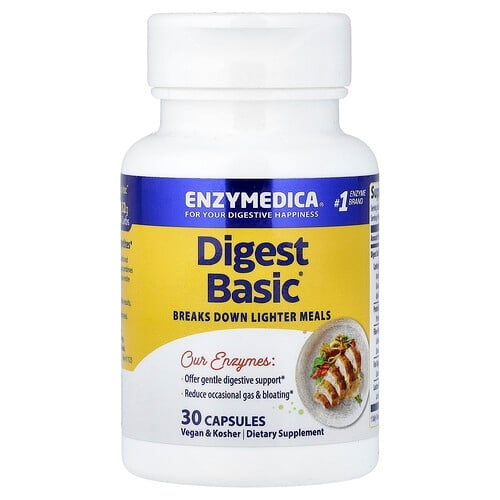 엔자이메디카 Enzymedica, Digest Basic, 필수 효소 포뮬라, 캡슐 30정 상세 이미지