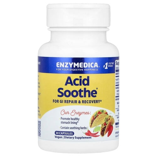 엔자이메디카 Enzymedica, Acid Soothe, 캡슐 30정 상세 이미지