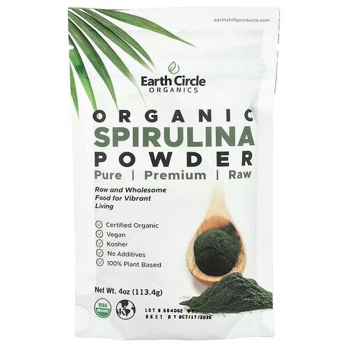 얼스 서클 올가닉스 Earth Circle Organics, 유기농 스피룰리나 분말, 113g (4oz) 상품 이미지