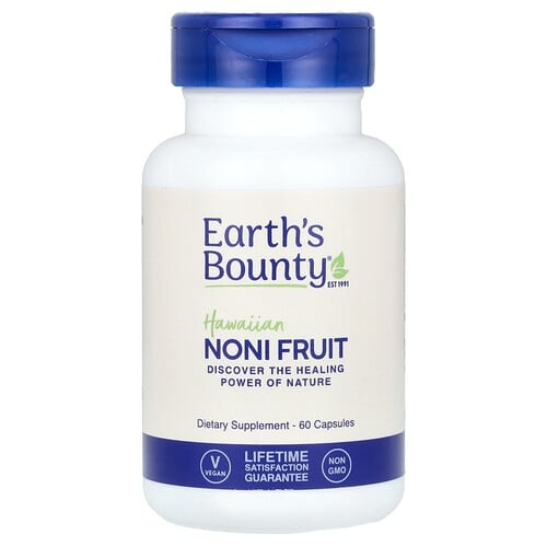 얼스 바운티 Earth's Bounty, 하와이안 노니 열매, 캡슐 60정(캡슐 1정당 500mg) 상세 이미지