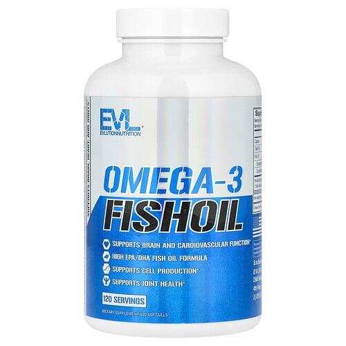 이보루션 뉴트리션 EVLution Nutrition, 오메가3 피쉬 오일, 1,000mg, 소프트젤 120정 상품 이미지