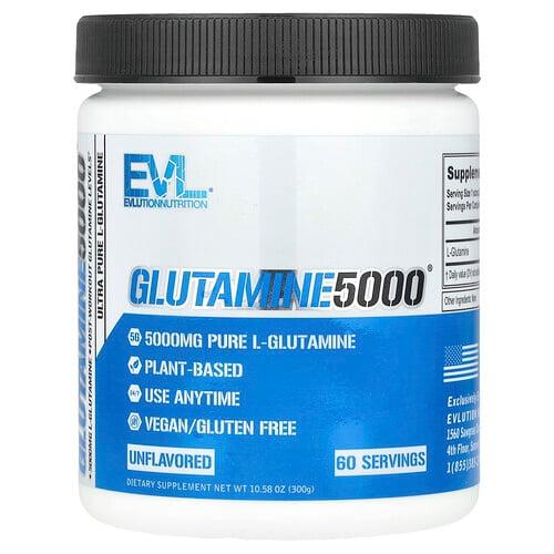 이보루션 뉴트리션 EVLution Nutrition, Glutamine5000, 무맛, 5,000mg, 300g(10.58oz) 상품 이미지