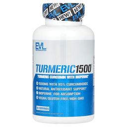 이보루션 뉴트리션 EVLution Nutrition, Turmeric 1500®, BioPerine® 함유 강황 커큐민, 베지 캡슐 90정