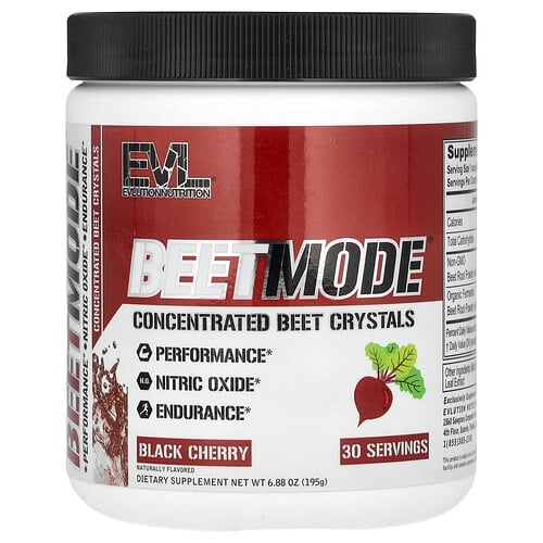 이보루션 뉴트리션 EVLution Nutrition, BeetMode, 농축 비트 결정, 블랙 체리, 195g(6.88oz) 상세 이미지