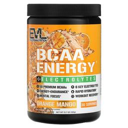 이보루션 뉴트리션 EVLution Nutrition, BCAA 에너지 플러스 전해질, 오렌지 망고 맛, 333g(11.7oz)