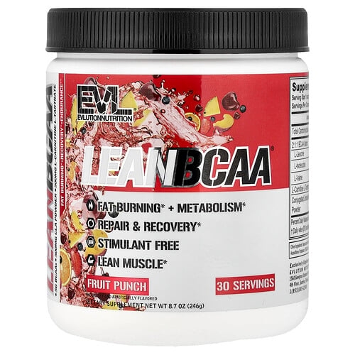 이보루션 뉴트리션 EVLution Nutrition, Lean BCAA®, 과일 펀치, 246g(8.7oz) 상세 이미지