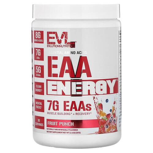 이보루션 뉴트리션 EVLution Nutrition, 필수 아미노산, EAA 에너지, 과일 펀치 맛, 357g(12.6oz) 상품 이미지