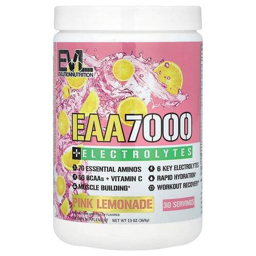 이보루션 뉴트리션 EVLution Nutrition, EAA 7000 + 전해질, 핑크 레모네이드, 369g(13oz) 상품 이미지