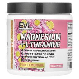 이보루션 뉴트리션 EVLution Nutrition, 마그네슘 + L-테아닌, 핑크 레모네이드, 90g(3.17oz)