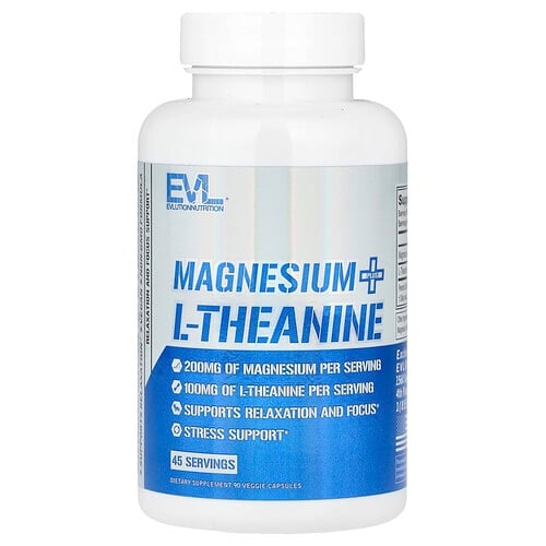 이보루션 뉴트리션 EVLution Nutrition, 마그네슘 플러스 L-테아닌, 베지 캡슐 90정 상세 이미지