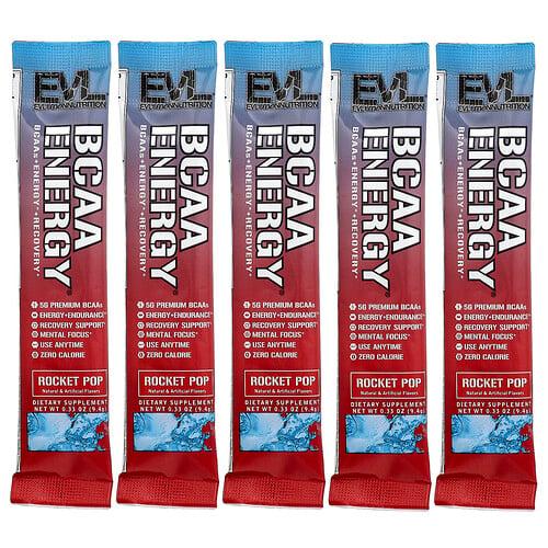 이보루션 뉴트리션 EVLution Nutrition, BCAA Energy®, 로켓 팝, 5팩, 각 9.4g(0.33oz) 상품 이미지