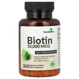 퓨쳐바이오틱스 Futurebiotics, 비오틴, 고효능, 10,000mcg, 베지 정제 360정