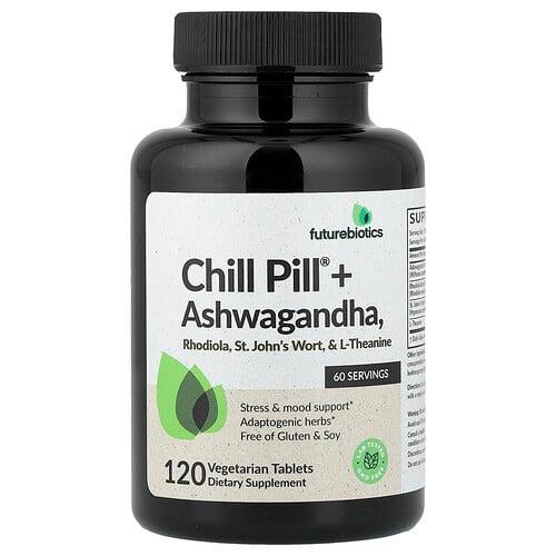 퓨쳐바이오틱스 Futurebiotics, Chill Pill® + 아슈와간다, 베지 정제 120정 상품 이미지