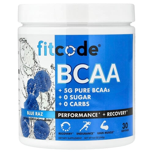 핏코드 fitcode, BCAA, 블루 라즈 맛, 240g(8.5oz) 상세 이미지