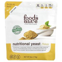푸드 얼라이브 Foods Alive, 슈퍼 푸드, 비강화 영양 효모, 170g(6oz)