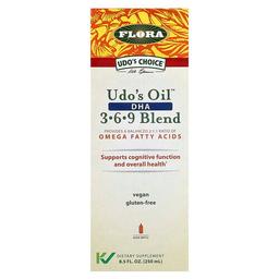프로라 Flora, Udo's Choice, Udo's 오일, DHA 3-6-9 혼합물, 250ml(8.5fl oz)