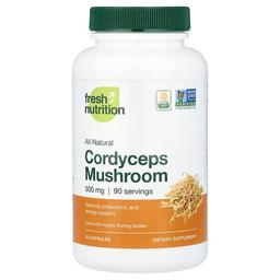 Fresh Nutrition, 동충하초 버섯, 500mg, 캡슐 90정