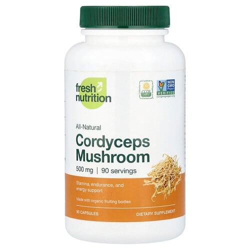 Fresh Nutrition, 동충하초 버섯, 500mg, 캡슐 90정 상품 이미지