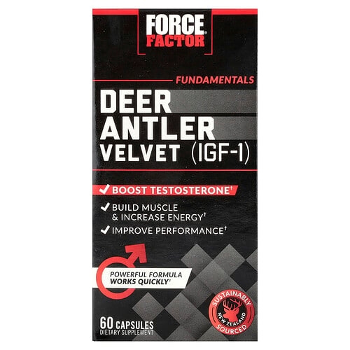 Force Factor, 펀더멘탈, 사슴 녹용(IGF-1), 캡슐 60정 상세 이미지