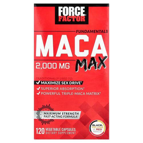 Force Factor, 펀더멘탈, 마카 맥스, 2,000mg, 베지 캡슐 120정(캡슐당 500mg) 상품 이미지