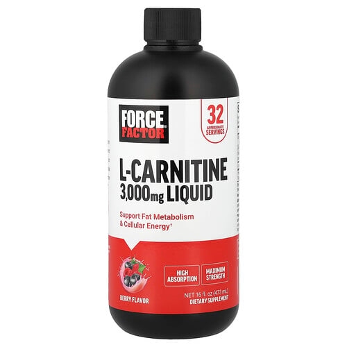Force Factor, 액상 l-카르니틴, 베리 맛, 473ml(16fl oz) 상세 이미지