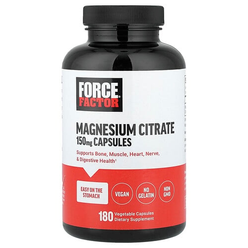 Force Factor, 마그네슘시트레이트, 150mg, 베지 캡슐 180정 상세 이미지
